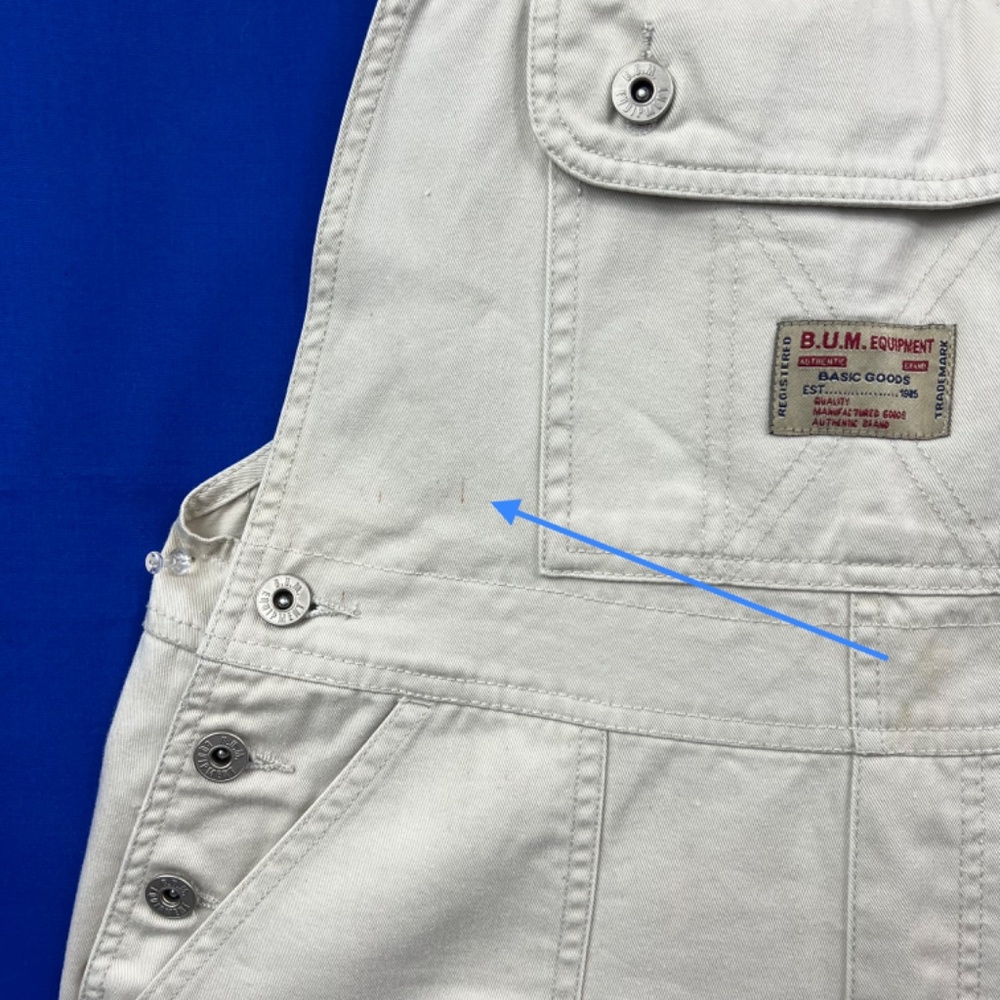 ↪️(Relisted!)VINTAGE Y2K |•B.U.M. EQUIPMENT•| Tan Khaki Overall Shorts - Picture 8 of 15